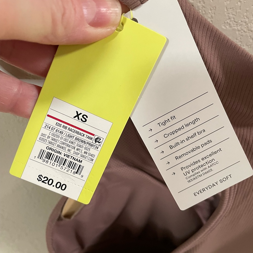 NWT All in Motion Mauve Fitted Crop Tank Top - Picture 7 of 8
